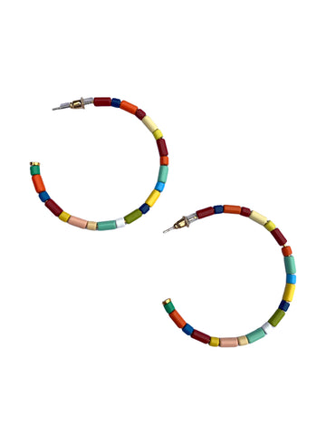 Beaded Hoop Earrings Color
