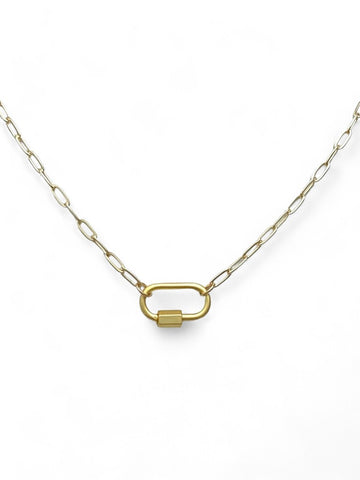 Clingy Carabiner Necklace- Gold