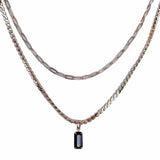 Double Layer Nouveau Necklace- Black