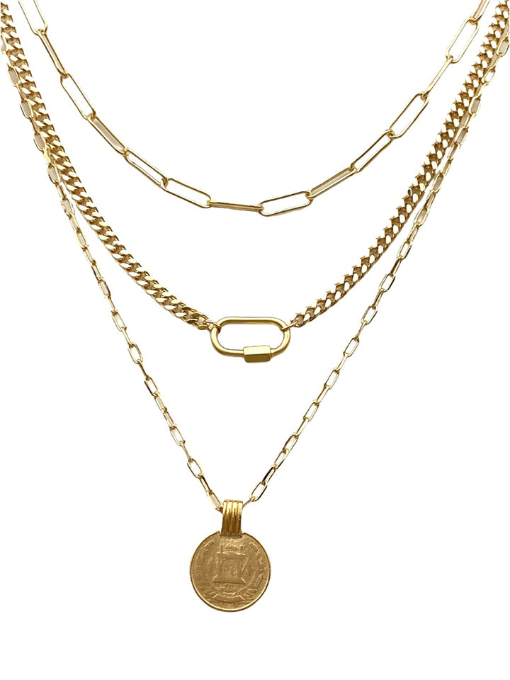 Clingy Carabiner Necklace- Gold – Farrah B