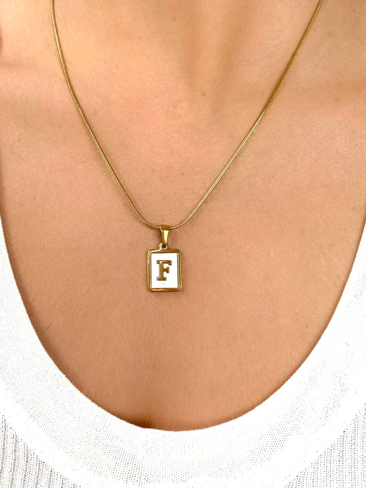 BuddyLove X Farrah B Lock Initial Necklace