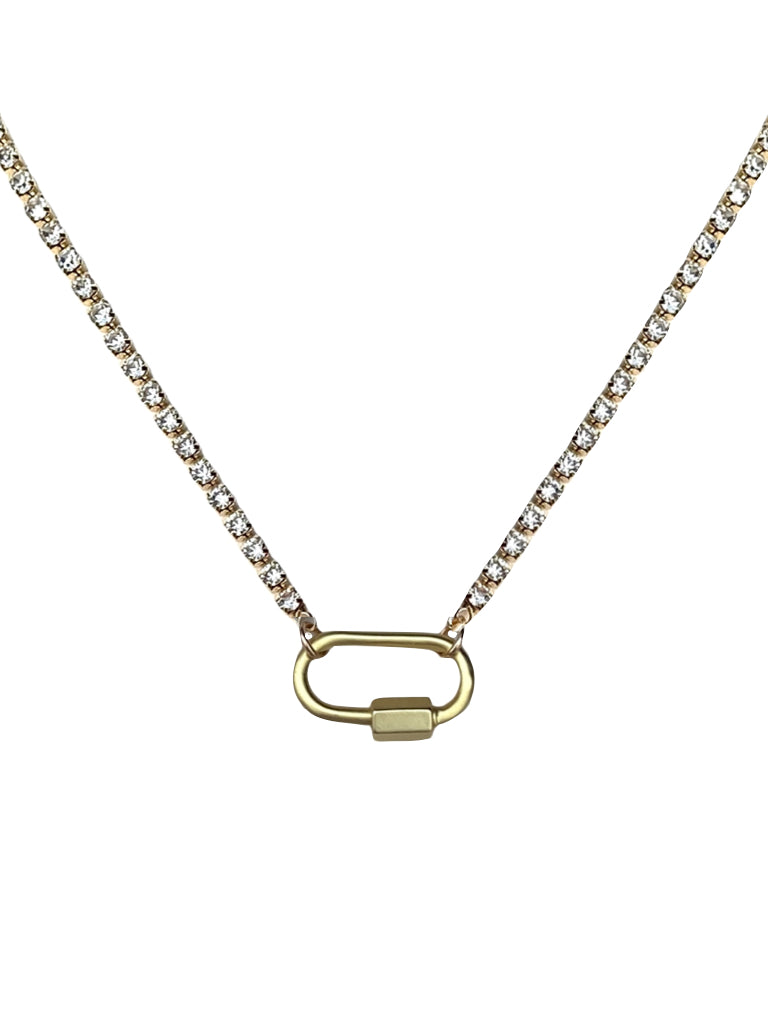 Gold Carabiner Lock Necklace