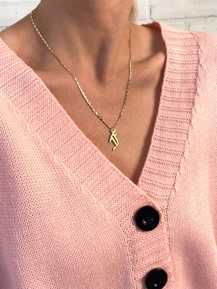 Bold Gothic Initial Necklace