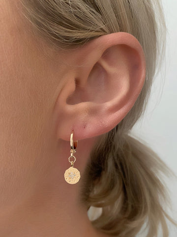 Coin Star Huggie Earrings