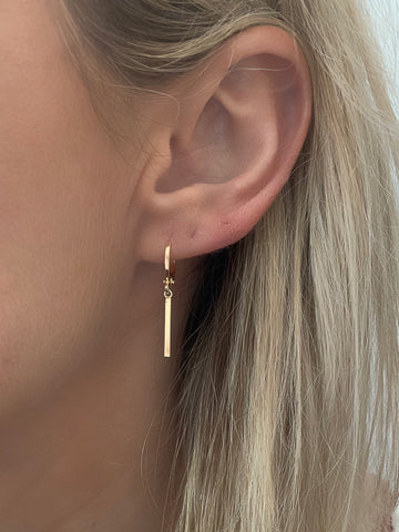 Gold Bar Huggie Earrings