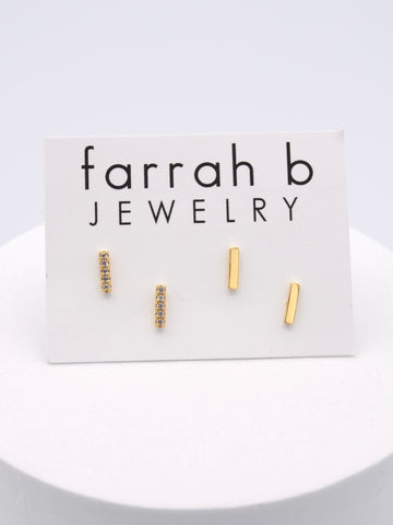 GET IN LINE Bar Stud Earring Set